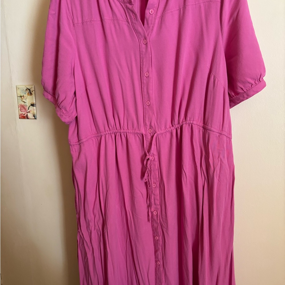Pink Button-Up Women's Dress
